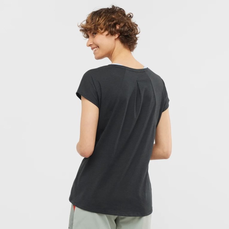 Black Salomon Essential Shaped Short Sleeve Women's T-Shirts | IE BE6304